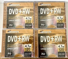 NEW FOUR Memorex DVD RW ReWritable Single Blank Media Discs 4.7GB/4X/120mins