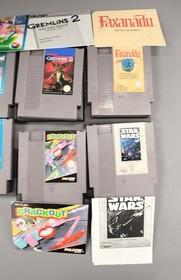 8 x Vtg Nintendo NES Game Carts Inc GREMLINS 2 / STAR WARS / FAXANADU -CA7