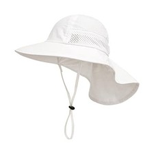 Girls Sun Hat Baby Beach Hats Boys UPF 50 Kids Summer 2-6 Years White