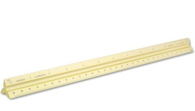 New Alumicolor Aluminum Architect Solid Drafting Scale 12IN Gold