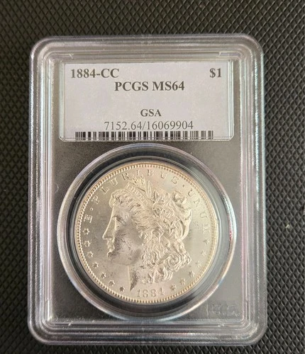 1884 cc morgan dollar PCGS MS64 GSA - Beautiful Coin
