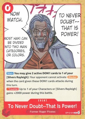 To Never Doubt--That Is Power! C Legacy of the Master OP12-016 NM