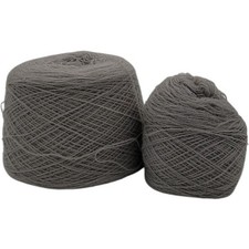 Vintage 1980s High-Quality Wool Cone Yarn Gray Lot of 2