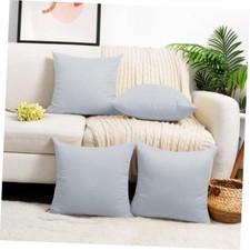 4 Pack Decorative 100 Cotton Pillow Covers 18" x 18" Pack of 4 Light Grey