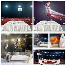 3D Court Basketball Light Self-adhesive Wallpaper Removable Wallpaper Wall Mural