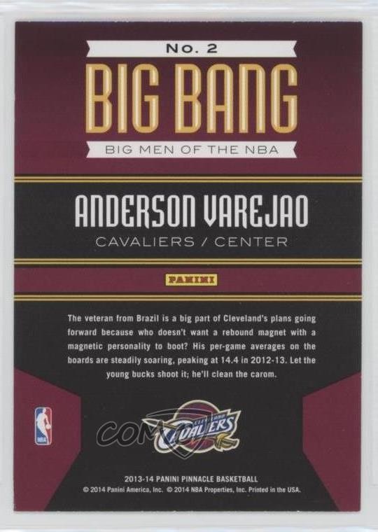 2013-14 Panini Pinnacle Big Bang Red Artist Proof Anderson Varejao #2 0b5
