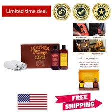 Essential Leather Care Kit: Cleaner, Conditioner  Cloths - Safe for All Leather