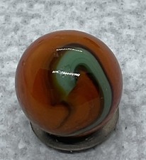 A Vintage Akro Agate Three Color Corkscrew Marble. Measures.64 Near Mint.