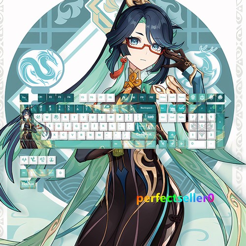 Anime Genshin Impact Skirk Citlali Keycap PBT Cherry MX 108Keys Gift For Keypads - 第 13/46 張圖片