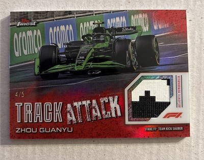 2024 Topps Finest Formula 1 F1 Zhou Guanyu Track Attack Relic Red /5 #TAR-ZHO