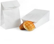 Large Paper Lunch Bags 8LB Bread Storage Bags Food Retail Packaging 20 Pack
