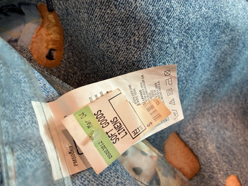 Cortina de Ducha Vintage Primavera Jean Denim Oso de Peluche EE. UU. 90 Retro Nostalgia Foto 3 de 4