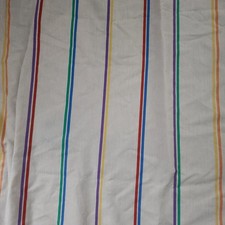 Burlington Caress No Iron Flat Sheet Made in USA Rainbow Striped Queen Size