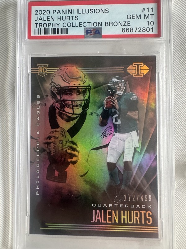 2020 Panini Illusions - Jalen Hurts #11 (RC) #172/499 PSA 10
