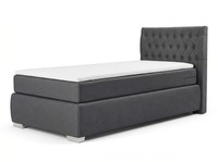 Graues Boxspringbett 90 X 200 Mit Matratze Und Toppers Einzelbett Betten