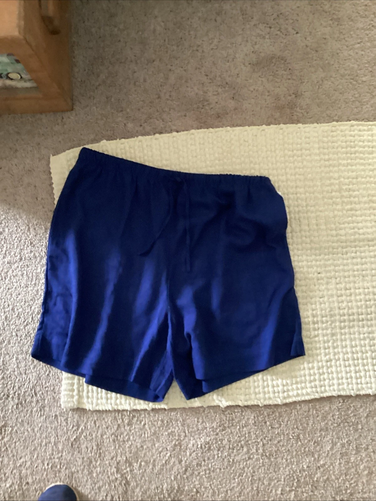 Wonderly Blue Pull On Drawstring Shorts M Linen/rayon NWT Reduced