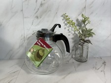 Medelco Glass Stovetop Whistling Tea Kettle ~ 12 Cup ~ NEW WITH TAGS~