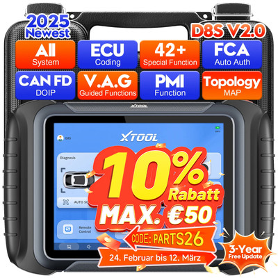 XTOOL D8S 2.0 OBD2 Diagnosegerät Auslesegerät KFZ Scanner Alle System ECU Coding