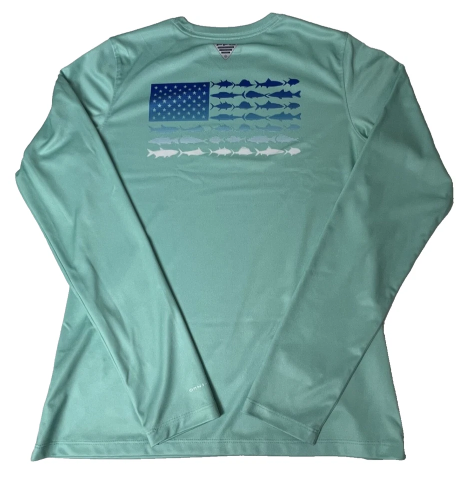 Camisa atlética ligera azul claro de manga larga Columbia para mujer talla XS de EE. UU. Foto 4 de 4