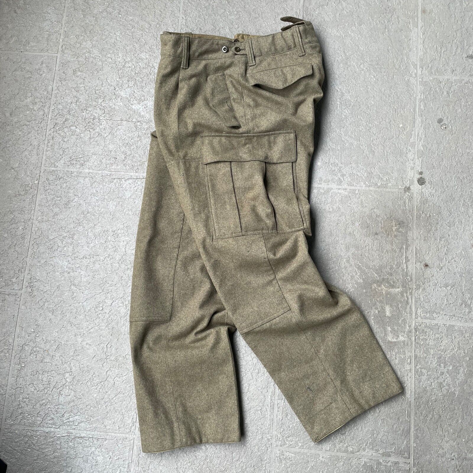VTG 60s 70s Bulag Munchen Green Heavy Wool Pants … - image 1