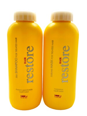Cosmo Service Hair Restore SIlk Shampoo and Sublime Mask Treated Hair 33.8 fl oz