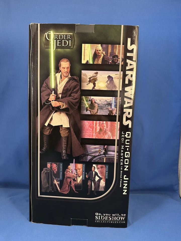 Sideshow Star Wars ЭКСКЛЮЗИВ Qui-Gon Jinn Jedi Master 2006 В комплекте как новый в коробке - Изображение 2 из 4