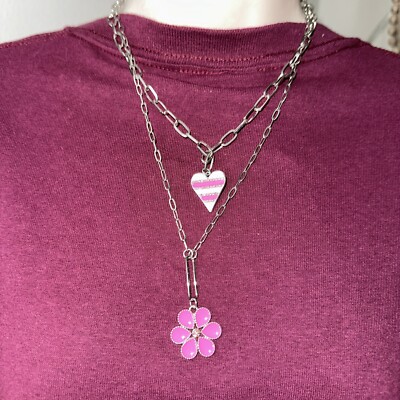 J CREW Multi Layer Paper Clip Flower Heart Statement Necklace NEW 4 CHARITY 268