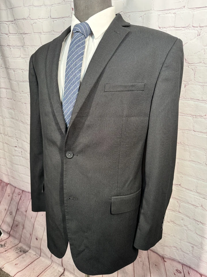 Jaqueta MARC ANTHONY Masculina Preta ATHLETIC FIT Terno Casaco Esportivo Blazer 44R - Imagem 2 de 4