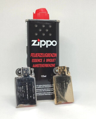 Zippo SLIM Einsatz Insert chrom/messing + Zippo Benzin 125ml