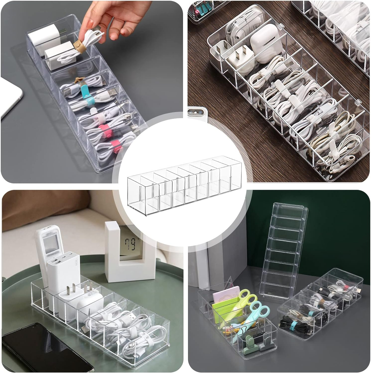 Zeuwets Kabel Aufbewahrungsbox, 2 Stück Kabel Organizer Box, Cable