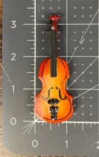 Dollhouse Mini Wooden Violin Instrument
