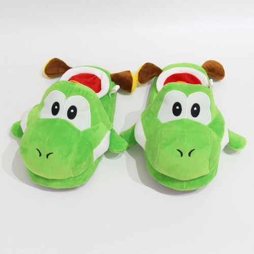 Super Marios Bros Yoshi Cosplay Plushes Slippers for Women Cartoon Winter Warm N - Picture 11 of 13