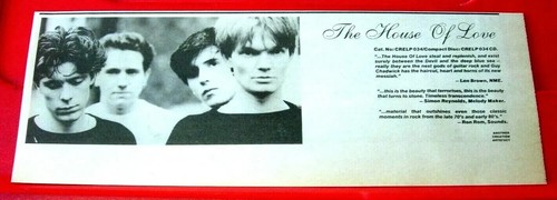 The House Of Love Self-Titled Vintage ORIG 1988 Press/Mag ADVERT 11.5"x 4" Indie