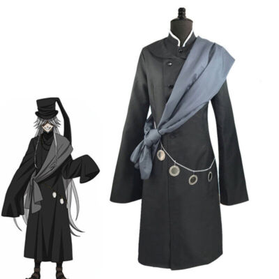 Black Butler Under Taker Coat Hat Shawl Robe Male's Halloween Cosplay Costumes