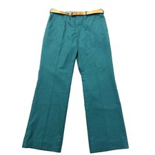 Vtg 80's Men's TURQUOISE USA Made MoD Belted GOLF Pants CASUAL Trousers 36