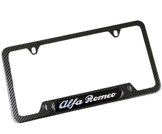 For Alfa Romeo License Plate Frame Cover Hood Bonnet Rear Boot Carbon Fiber