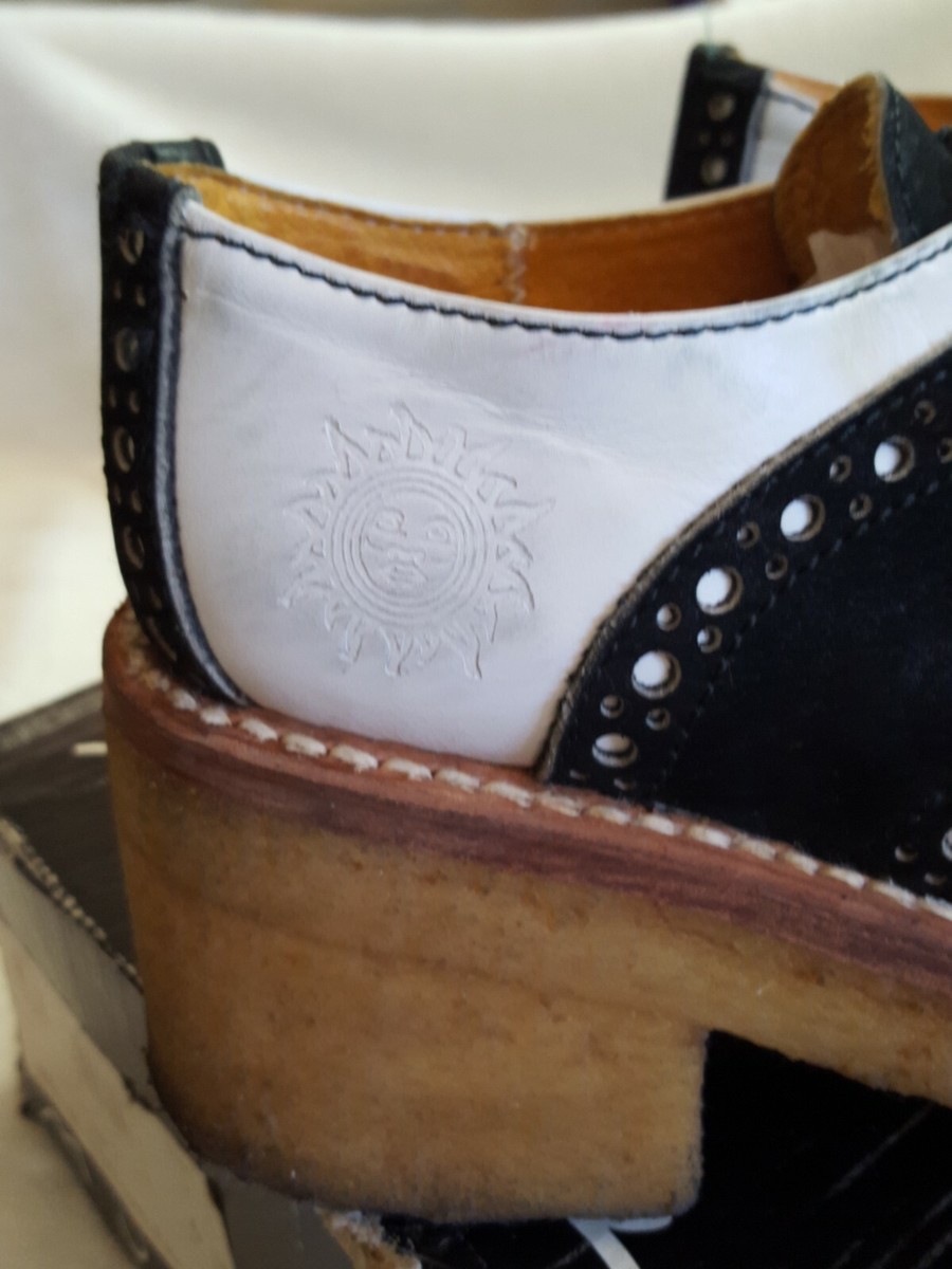 Vtg 90's MURO Black White Platform Saddle Shoes