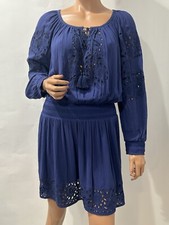 alice and olivia dress size 4 navy elastic waist %100 viscose