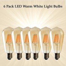 6 x ST64 E27 Edison Vintage LED Chandelier Lamp Light Bulb 4W/8W Dimmable Bulbs