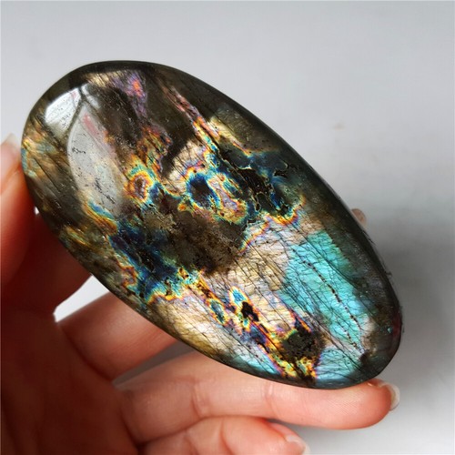 TOP 83G Natural Purple Rainbow Labradorite Crystal Polished Healing YO299 - Picture 6 of 12