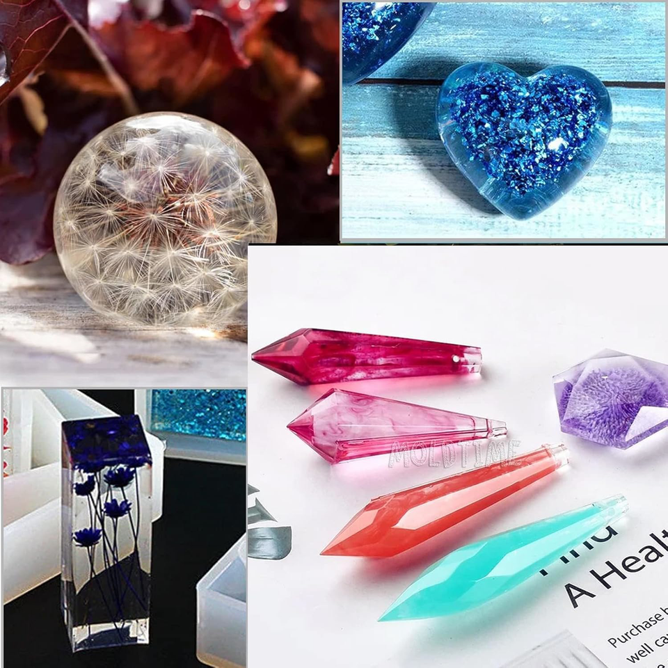 EPODA Resin Silicone Moulds, 13pcs Resin Kits for Beginners, Epoxy