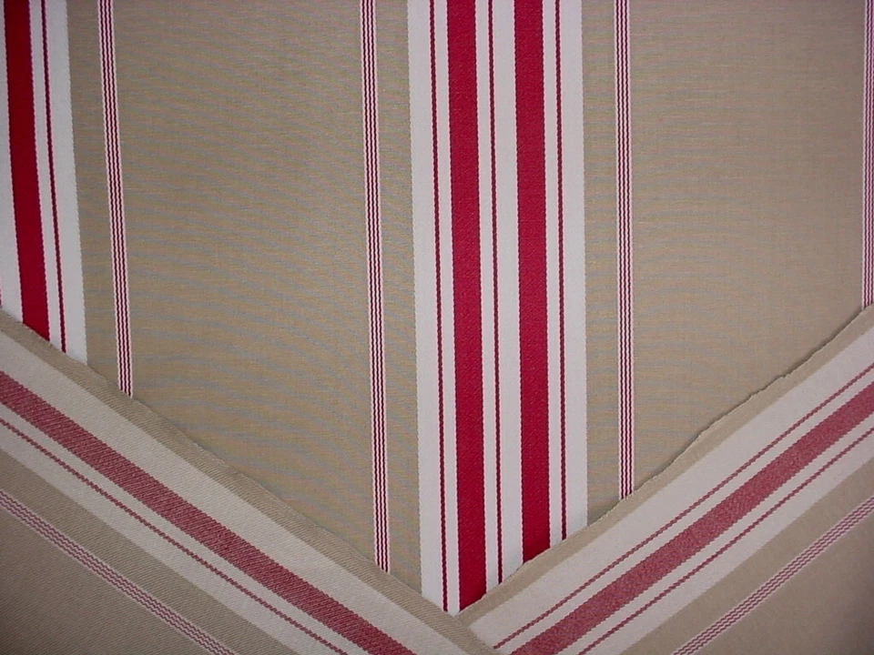 Brunschwig and Fils BF10447 Sherbourne Stripe Red Striped Upholstery Fabric - Image 4 of 4