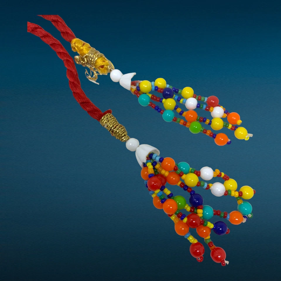 Cinturón de cadera estilo bailarina del vientre con cuentas de acrílico colorido vintage de los años 80 Foto 3 de 3