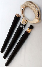 Shiny Solid Brass Ring Head handle Black shaft Wooden Walking STick Cane Stylish