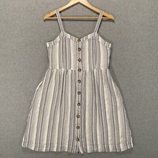 Ann Taylor LOFT Sleeveless Tank Dress Women’s 6 White Navy Striped Lined Pockets