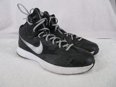 Nike Lunar Hyperquikness TB Men's Sneakers Lace Up Black Silver Size 12 US