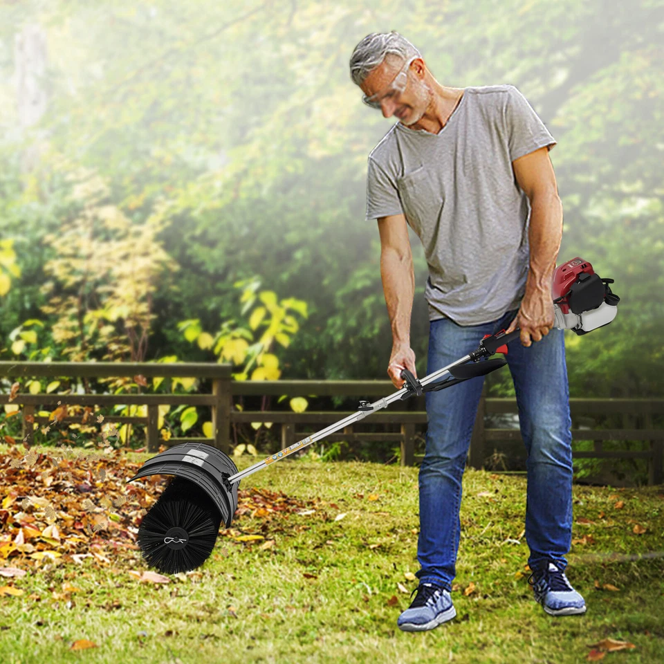 Barredora de césped 31CC de 4 tiempos para exteriores gasolina eléctrica escoba de barrido portátil Foto 3 de 4