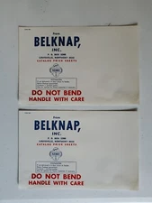 2 Vintage Belknap, INC. Shipping Labels Louisville, Kentucky  Blue Grass Tools