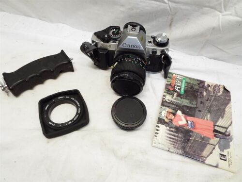 Canon AE-1 Program 35mm SLR Film Camera Body w/FD 24mm f/ 2.8 Lens - Picture 1 of 7