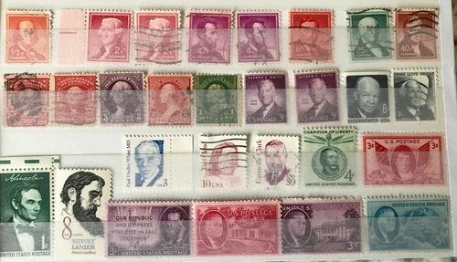 US stamps collection, mint and used, rare stamps included, total 68 stamps